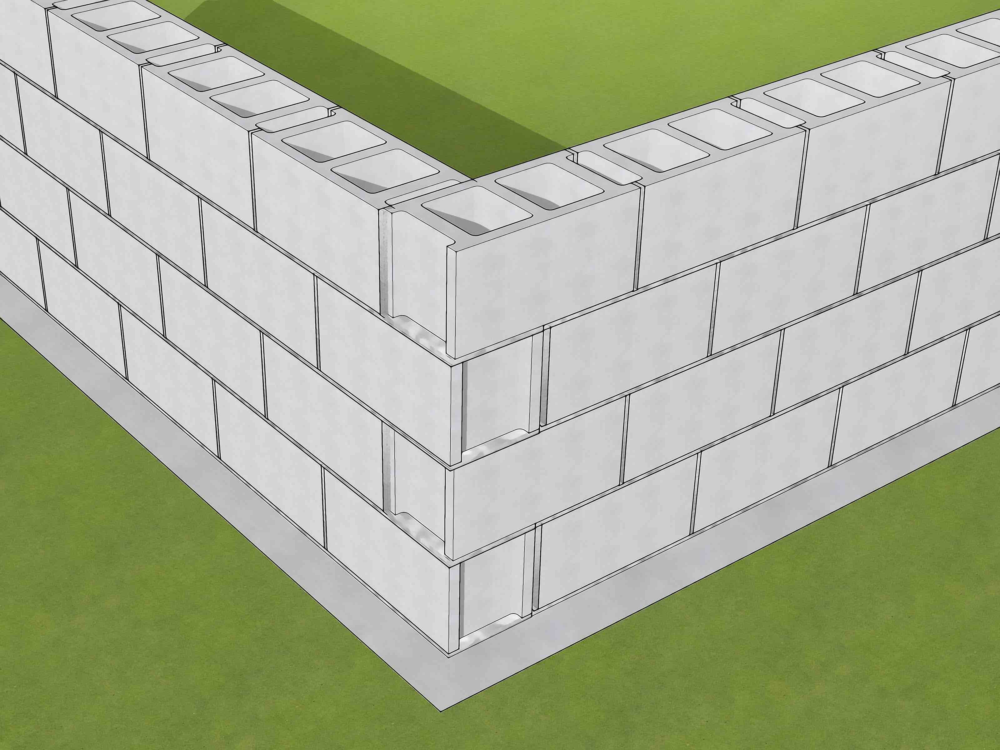 Masonry: building a concrete wall